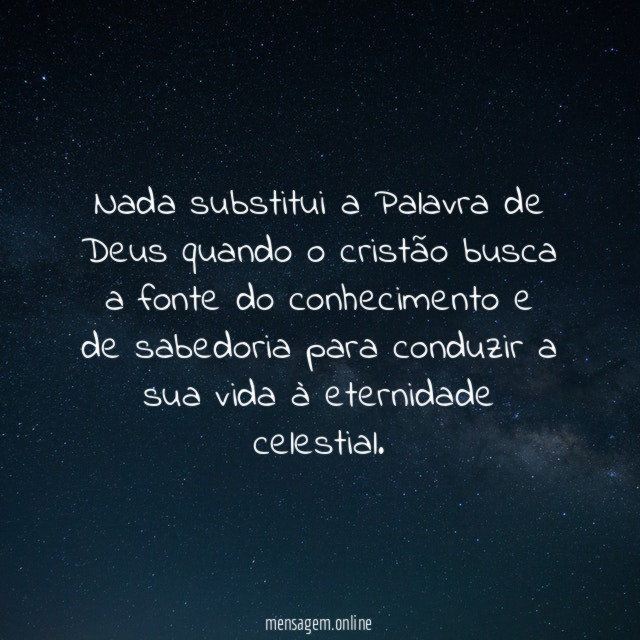 Nada substitui a Palavra de Deus quando