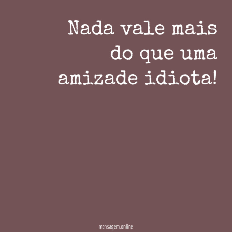 Nada vale mais do que uma amizade idiota