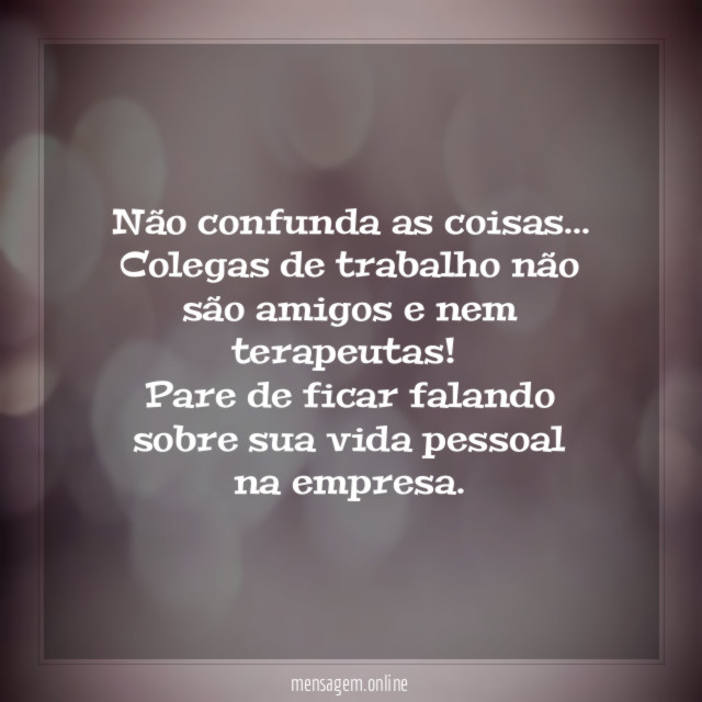 Não confunda as coisas