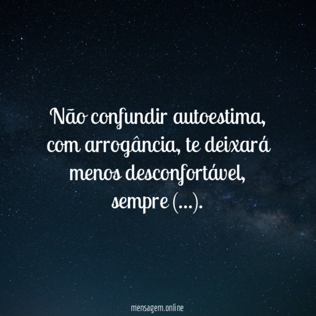 Não confundir autoestima