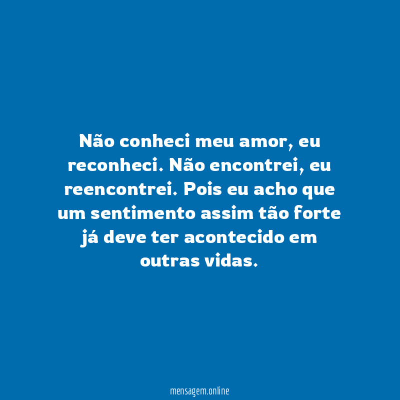 Não conheci meu amor
