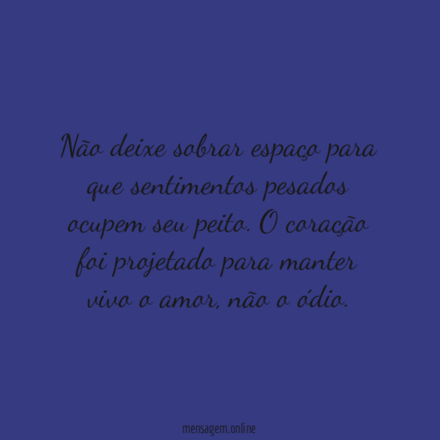 Não deixe sobrar espaço