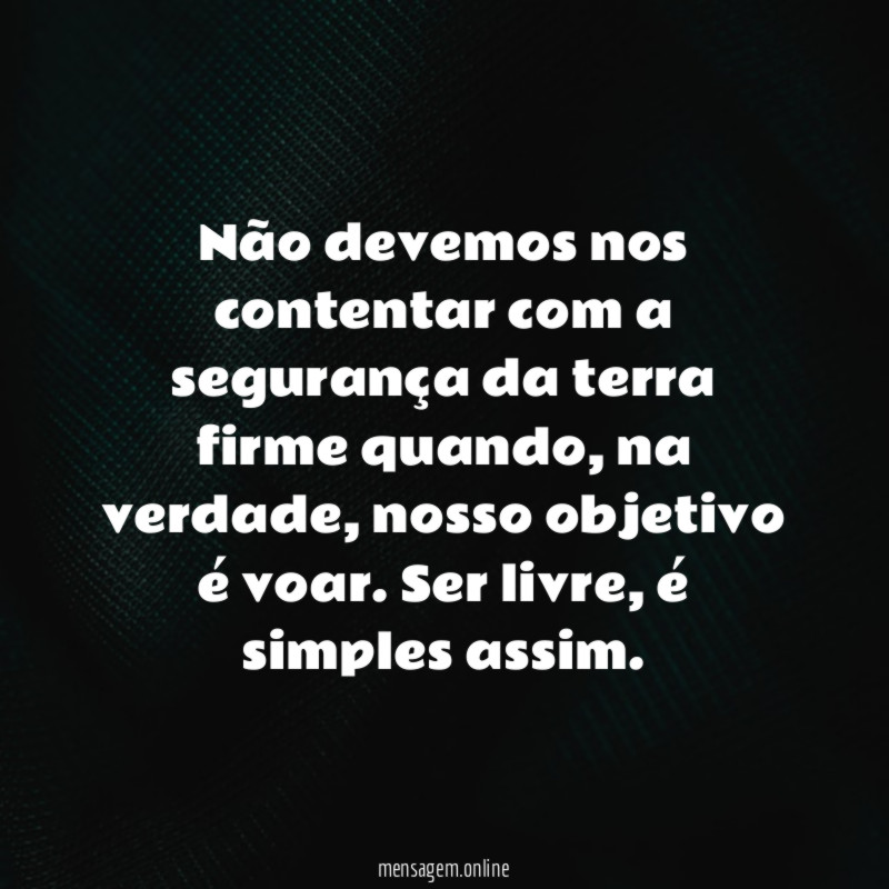 Não devemos nos contentar com a segurança da