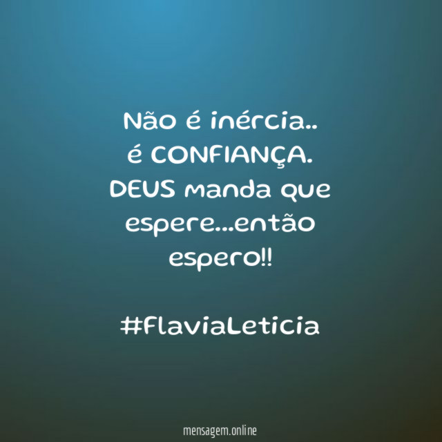 Não é inércia