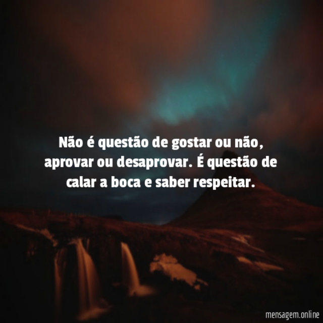 Não é questão de gostar ou não