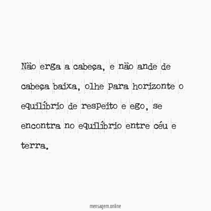 Não erga a cabeça