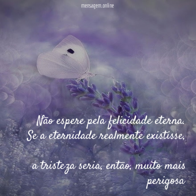 Não espere pela felicidade eterna