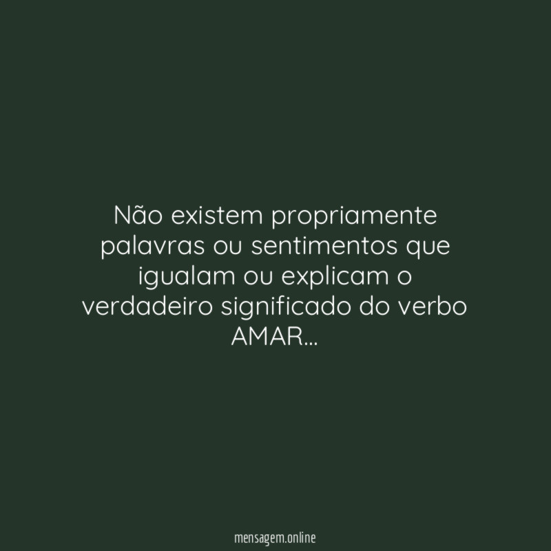 Não existem propriamente palavras ou sentimentos que igualam