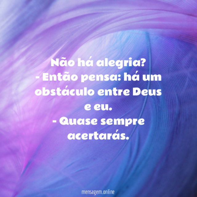 Não há alegria