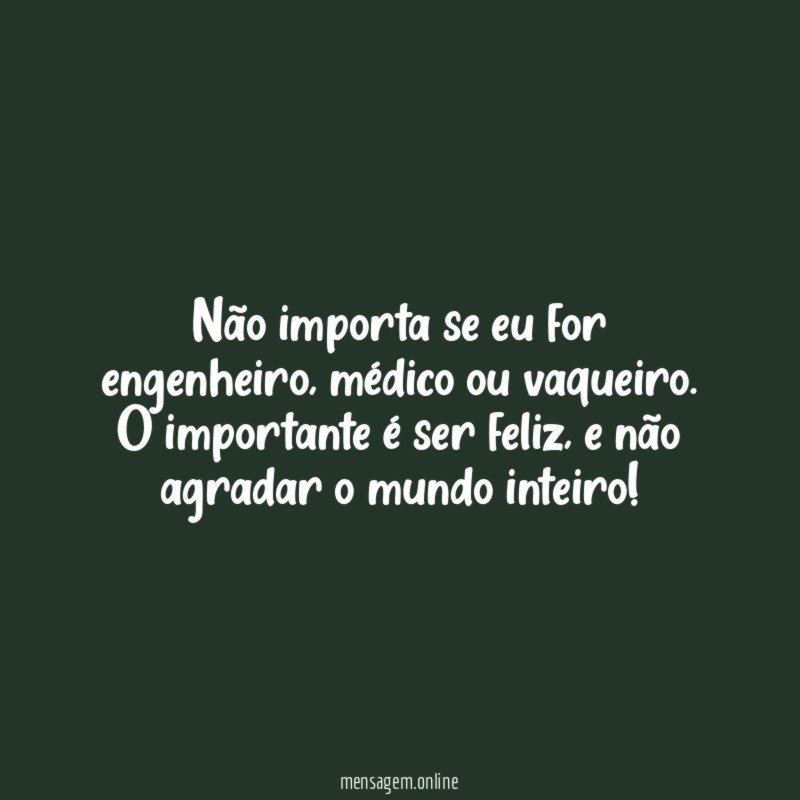 Não importa se eu for engenheiro