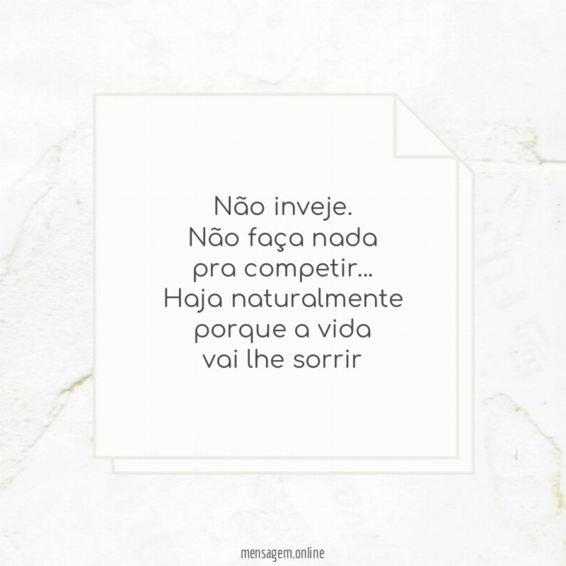 Não inveje