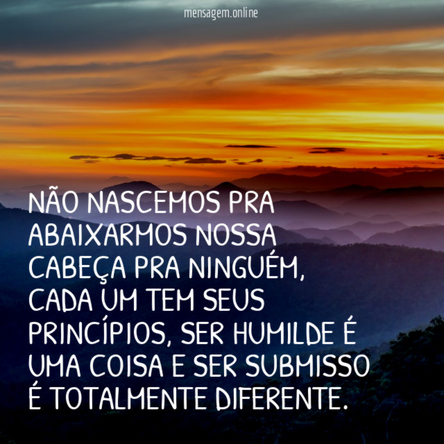 Não nascemos pra abaixarmos nossa cabeça pra ninguém