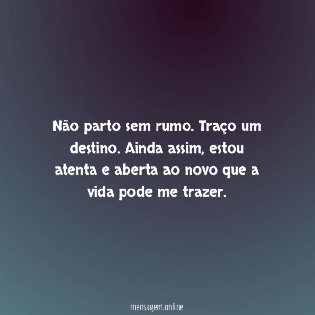 Não parto sem rumo