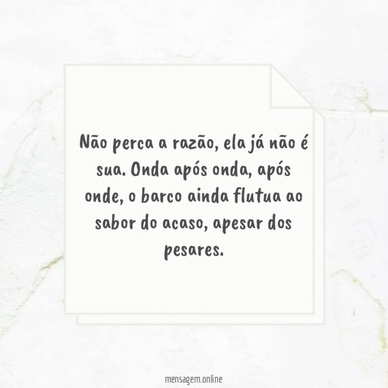 Não perca a razão