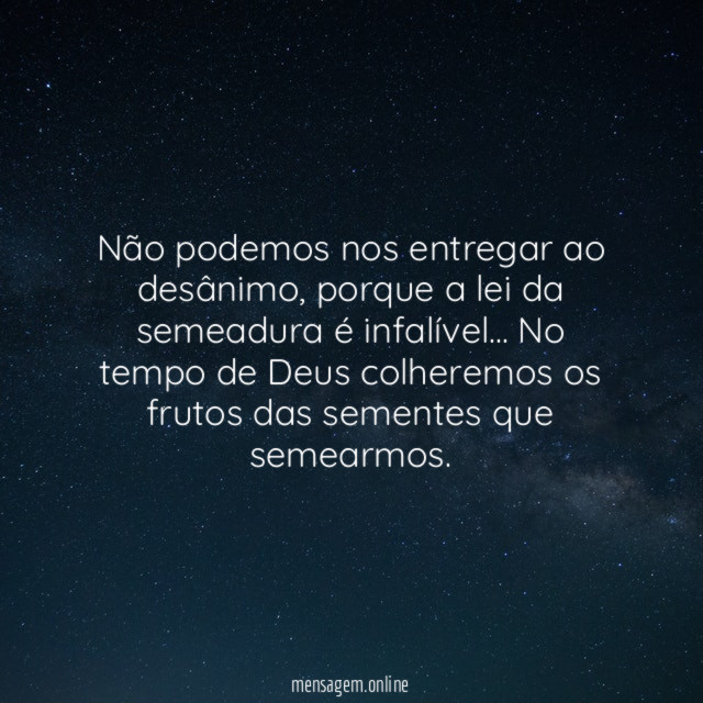 Não podemos nos entregar ao desânimo