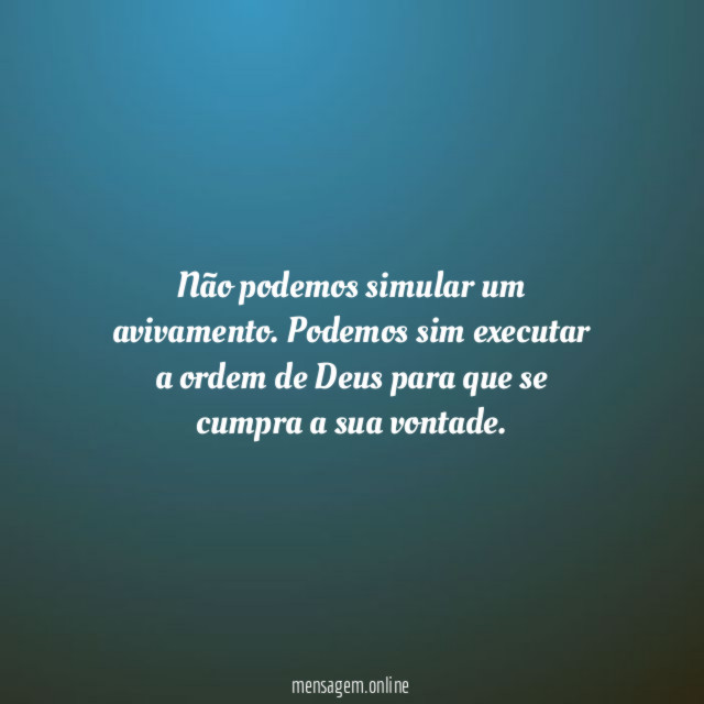 Não podemos simular um avivamento