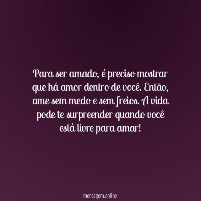 Não reprima o seu amor