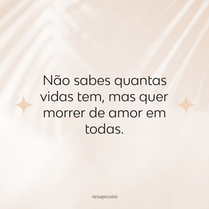 Não sabes quantas vidas
