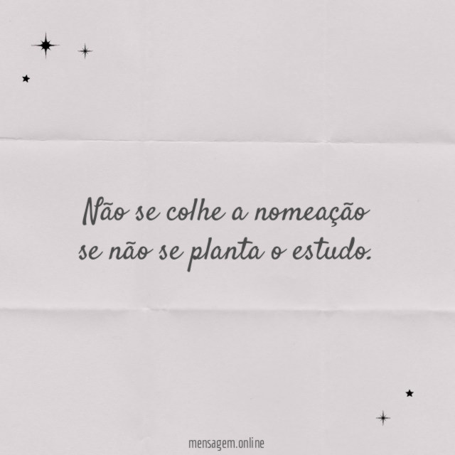 Não se colhe a nomeação se não se
