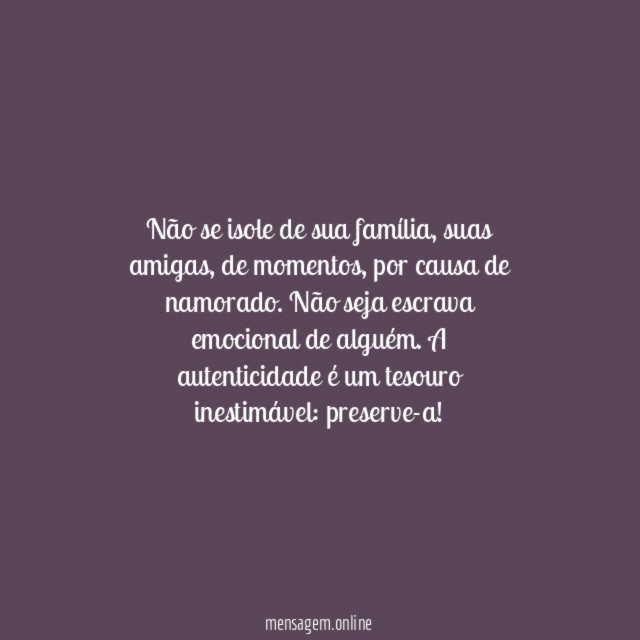 Não se isole de sua família
