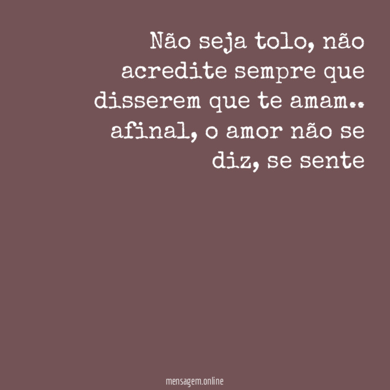 Não seja tolo