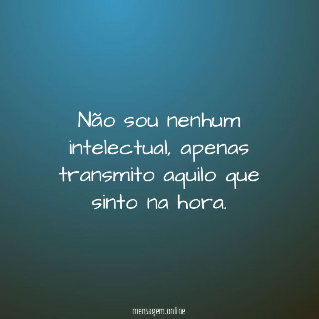 Não sou nenhum intelectual