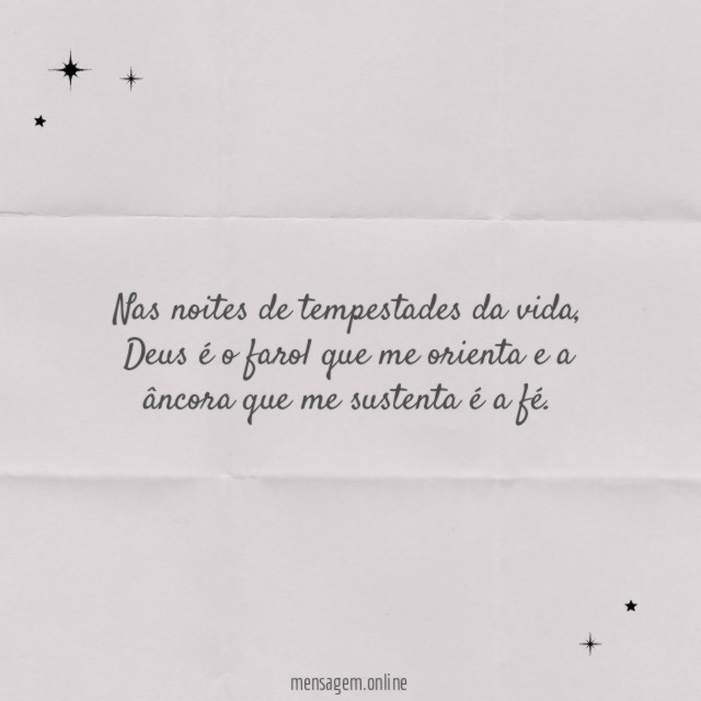 Nas noites de tempestades da vida