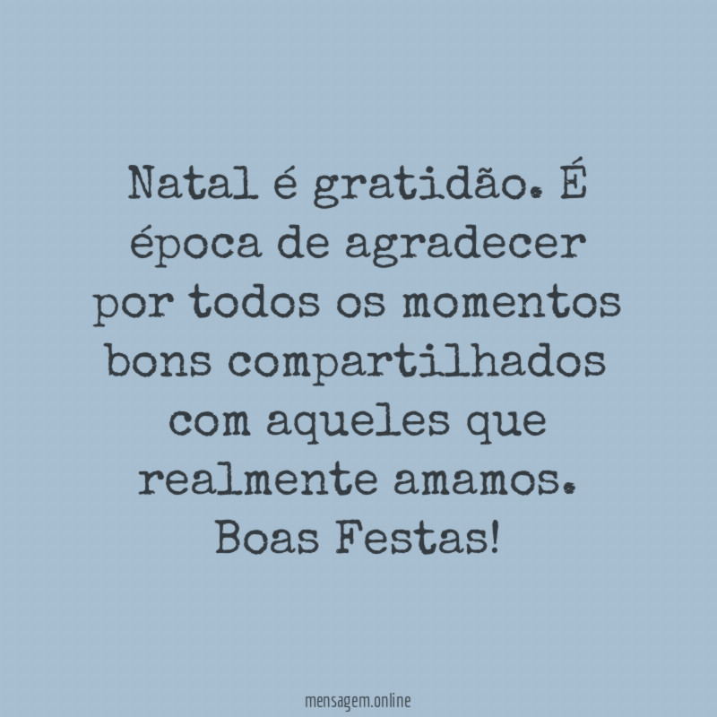Natal é gratidão