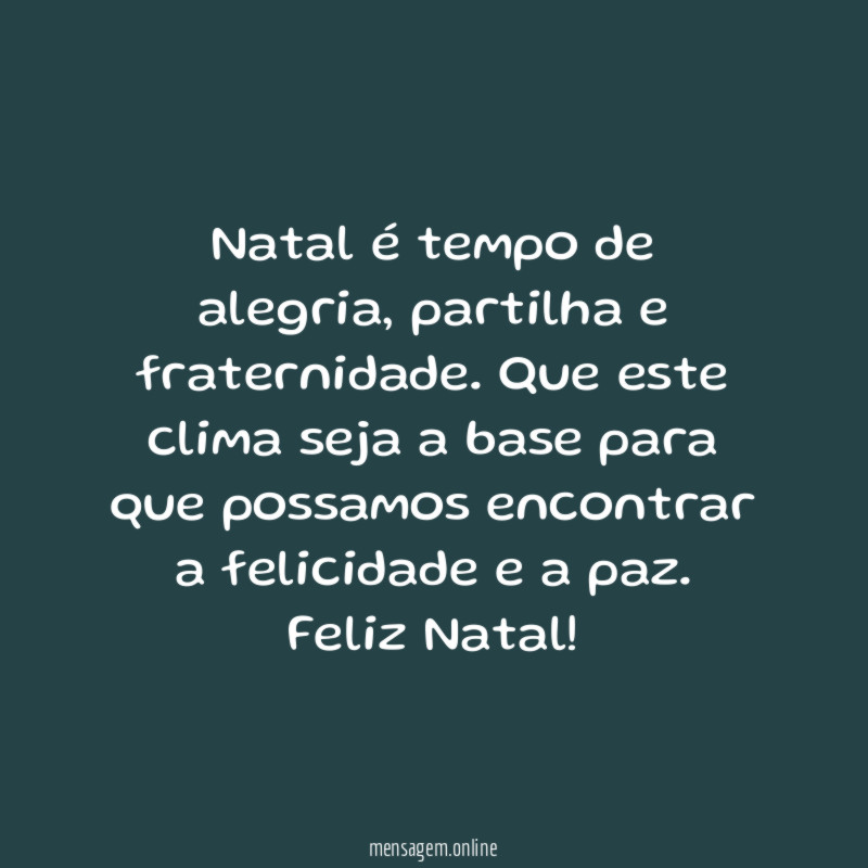 Natal é tempo de alegria