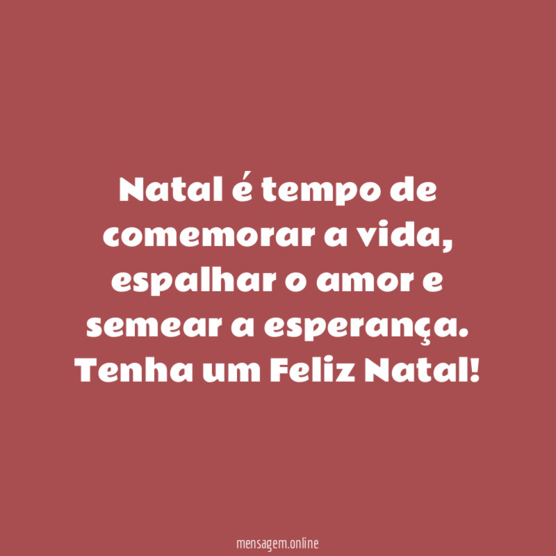 Natal é tempo de comemorar a vida