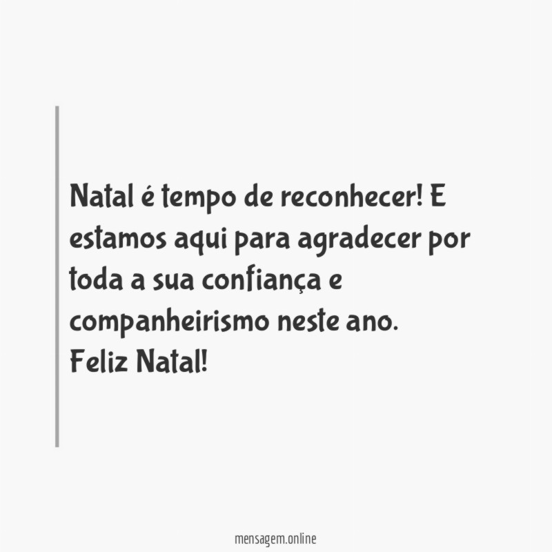 Natal é tempo de reconhecer