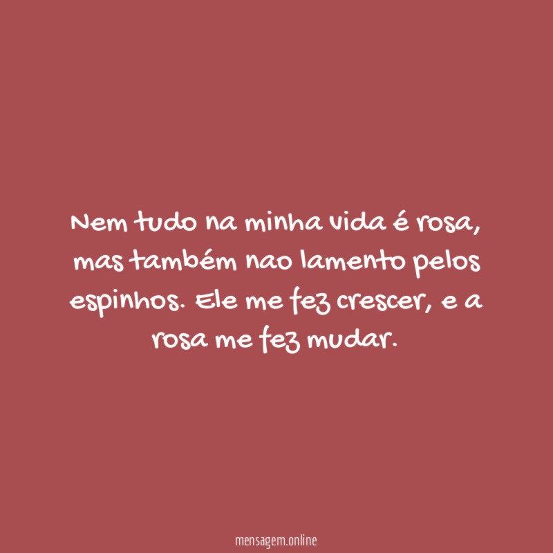 Nem tudo na minha vida é rosa