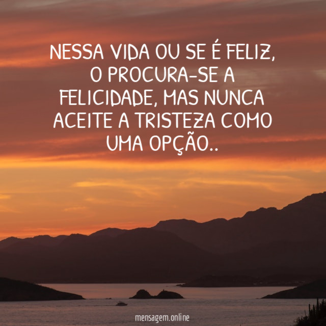 Nessa vida ou se é feliz