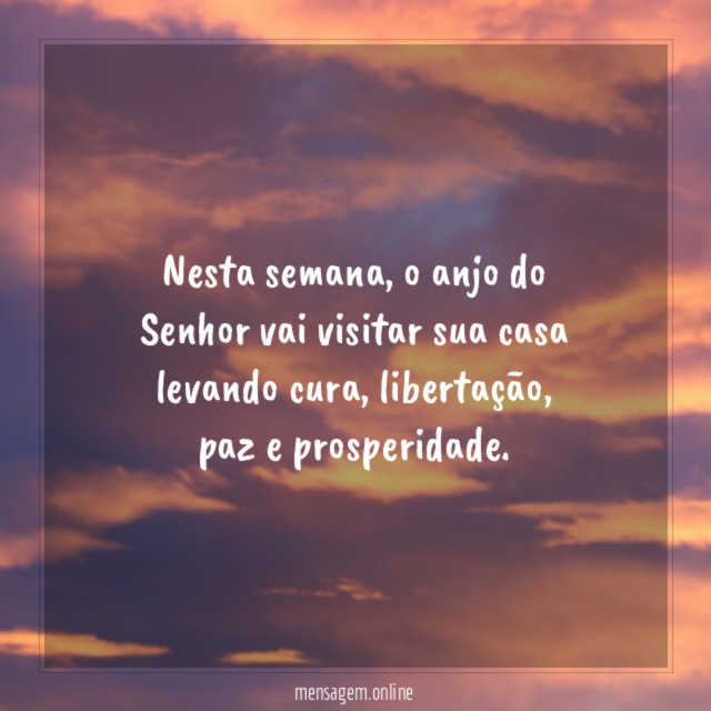 Nesta semana, o anjo do Senhor