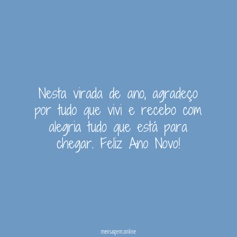 Nesta virada de ano