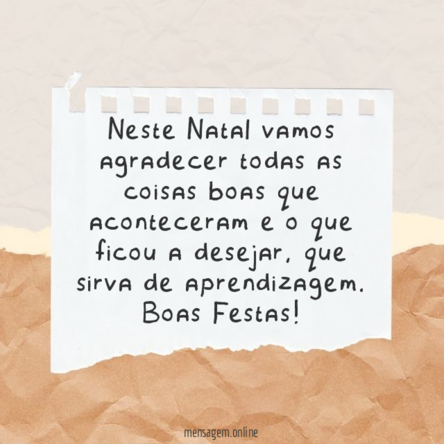 Neste Natal vamos agradecer todas as coisas boas
