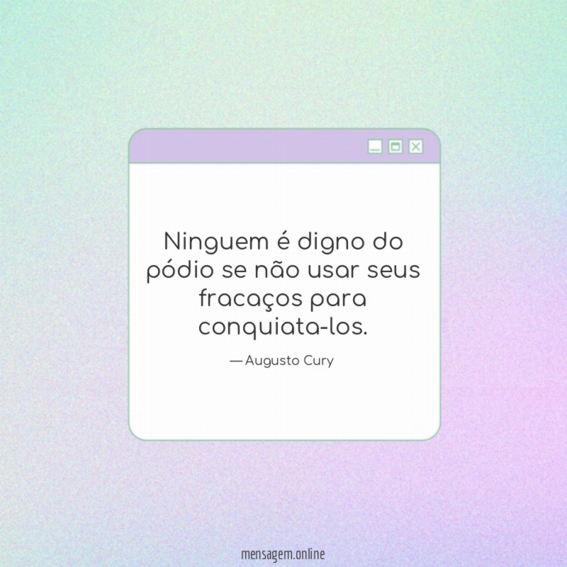 Ninguem é digno do pódio se não usar