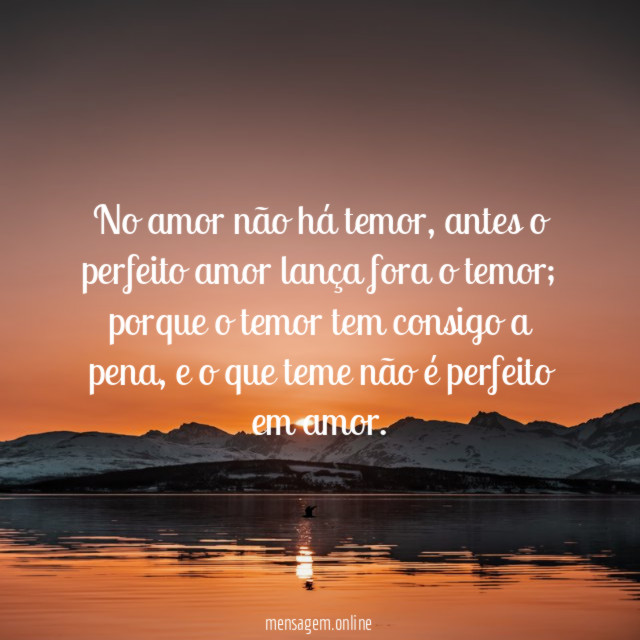 No amor não há temor