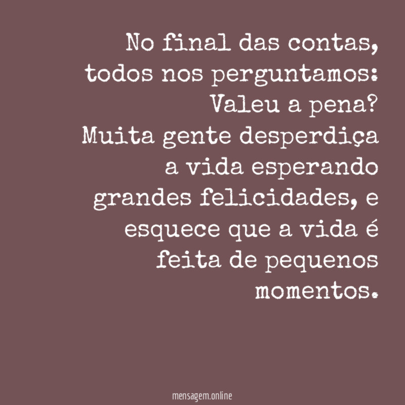 No final das contas