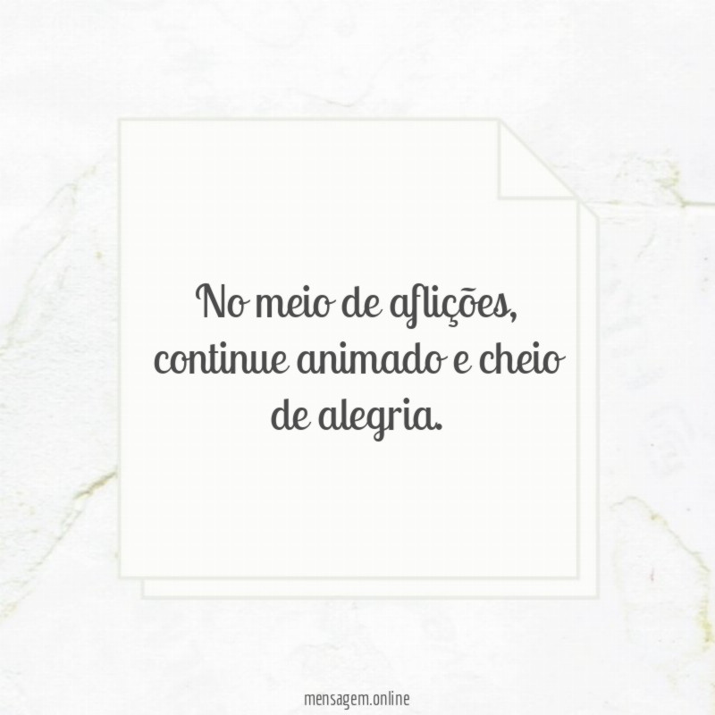 No meio de aflições