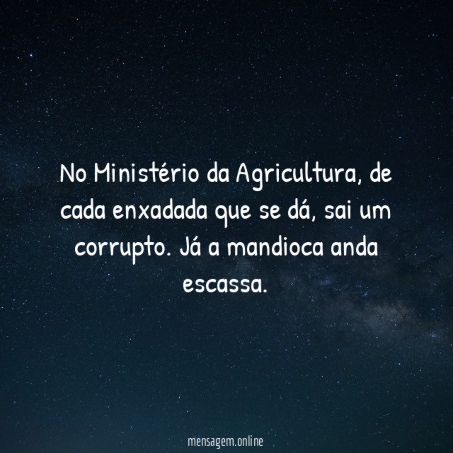 No Ministério da Agricultura