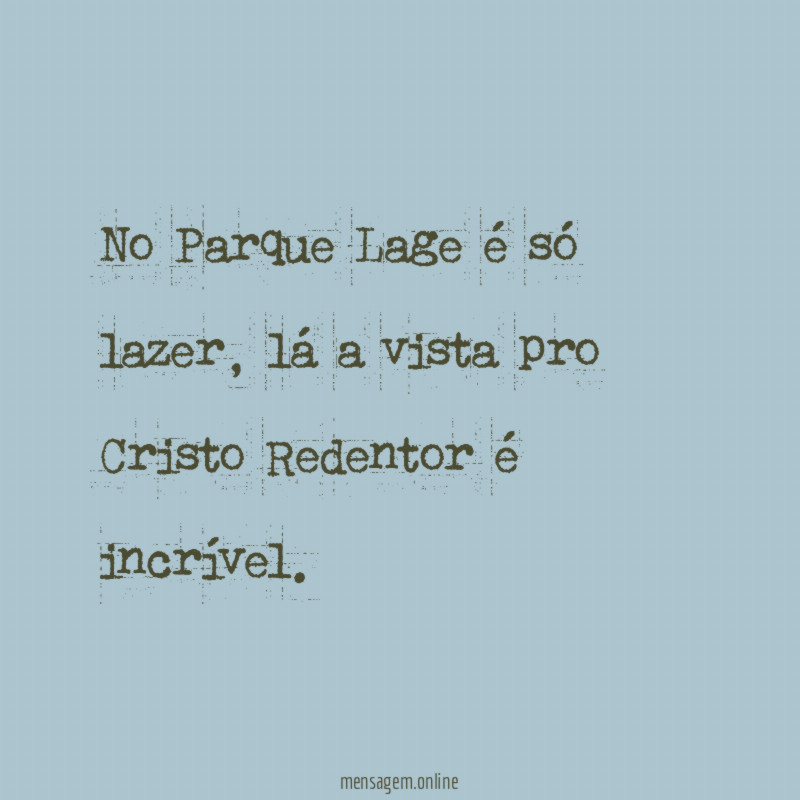 No Parque Lage é só lazer