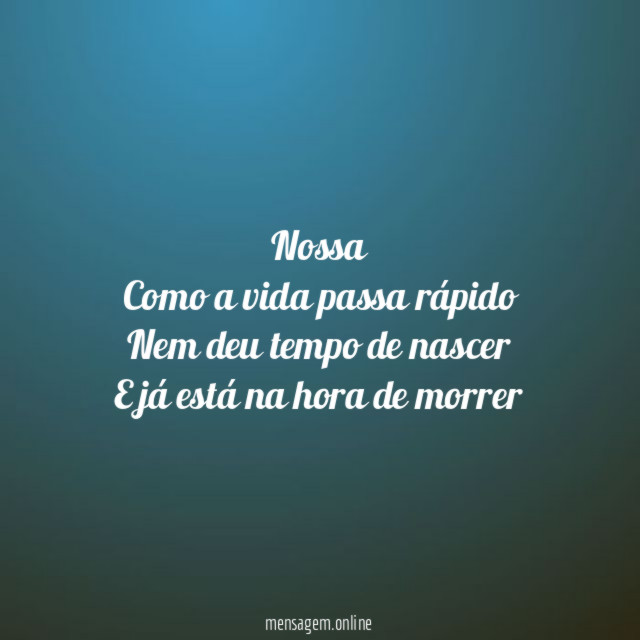 Nossa Como a vida passa rápido Nem deu tempo de