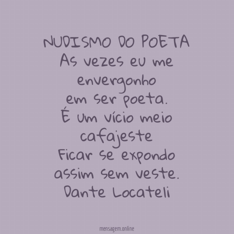 NUDISMO DO POETA