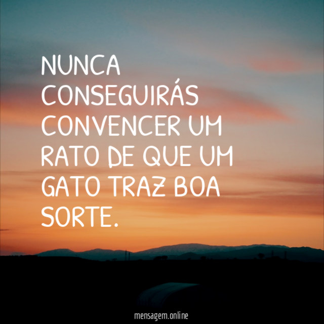 Nunca conseguirás convencer um rato de que um