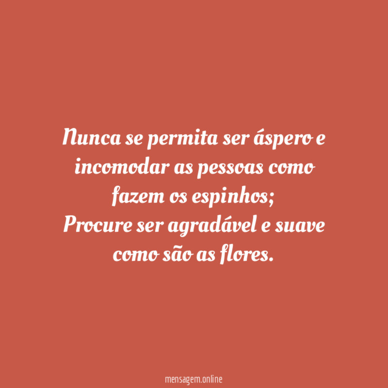 Nunca se permita ser áspero e incomodar as