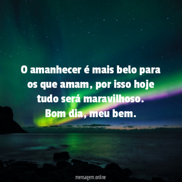 O amanhecer é mais belo para os que amam