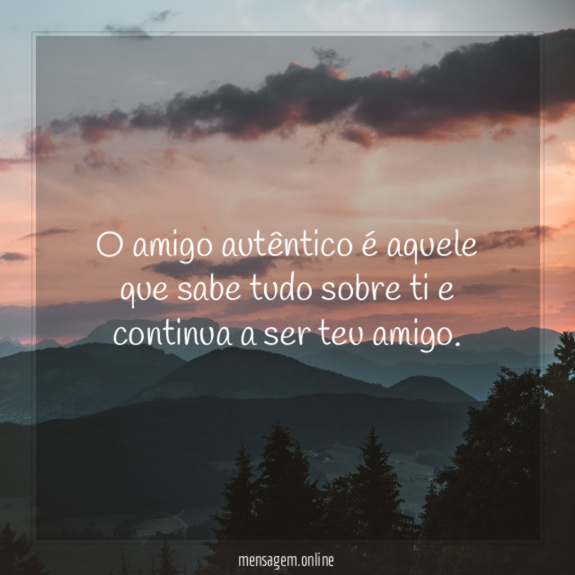 O amigo autêntico é aquele que sabe tudo