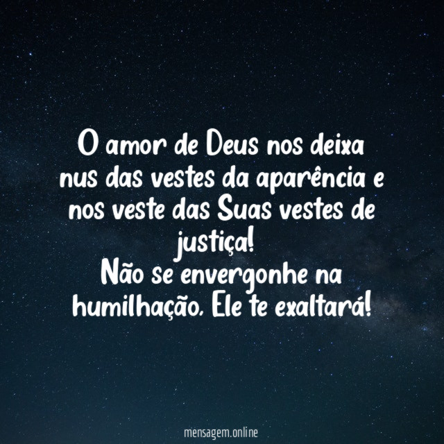 O amor de Deus nos deixa nus das