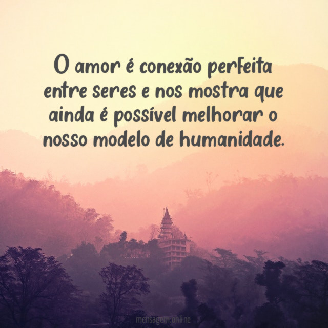 O amor é conexão perfeita entre seres